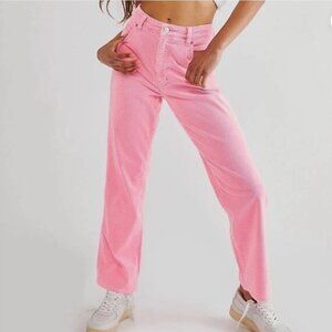 Rolla's Original High Rise Straight Pink Corduroy Pants Size 26